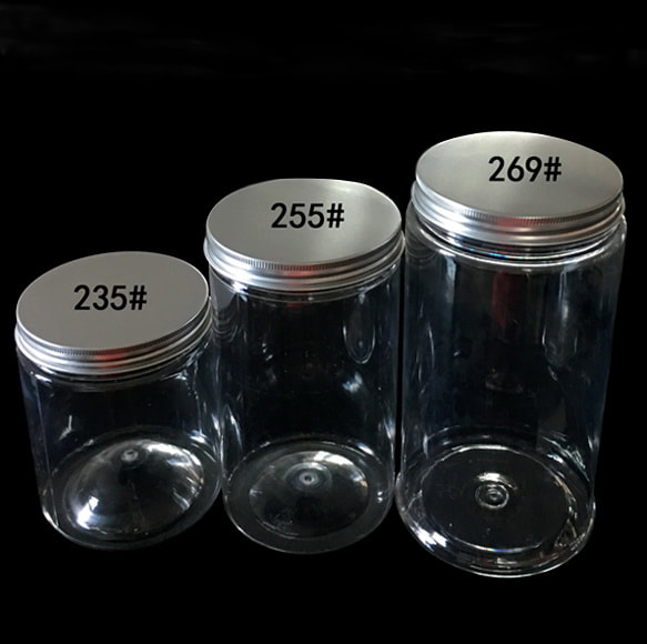 Transparent PET Plastic Jars with Aluminum Cap