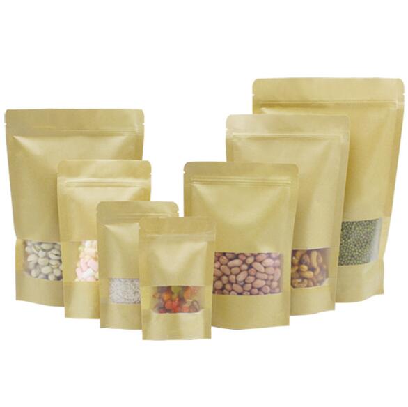 Plastic kraft paper stand up pouch for food packaging